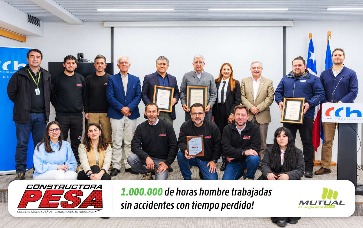 Constructora PESA - 1.000.000 de horas hombre trabajadas sin accidentes con tiempo perdido